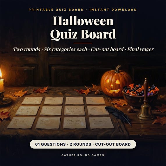 Halloween Quiz Board Game Printable