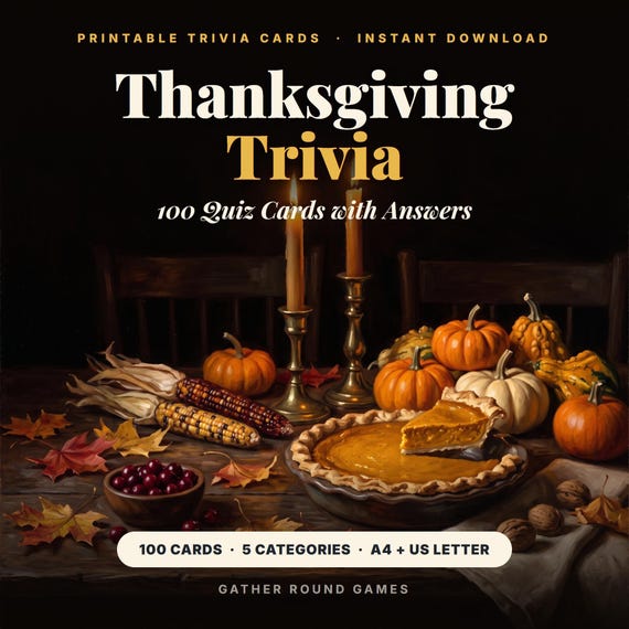 Thanksgiving Trivia Cards