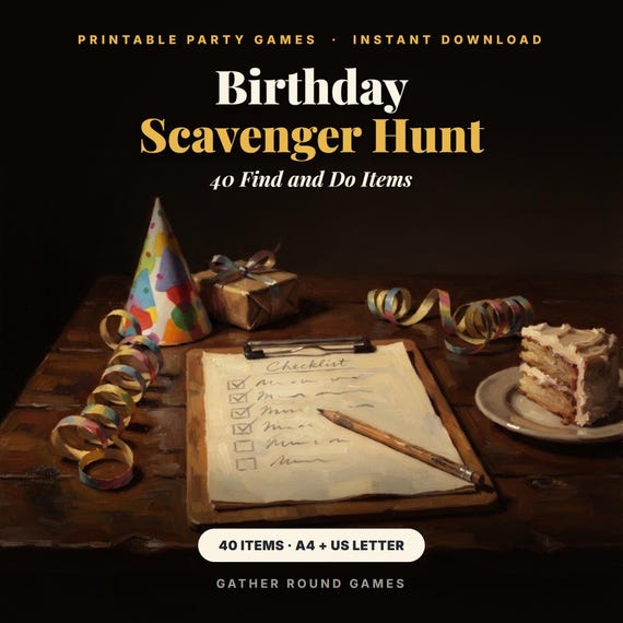 Birthday Scavenger Hunt Game