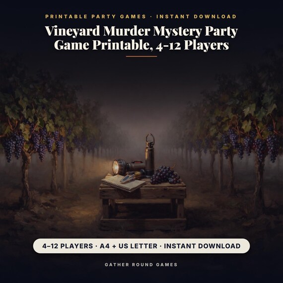 Vineyard Murder Mystery Party Game