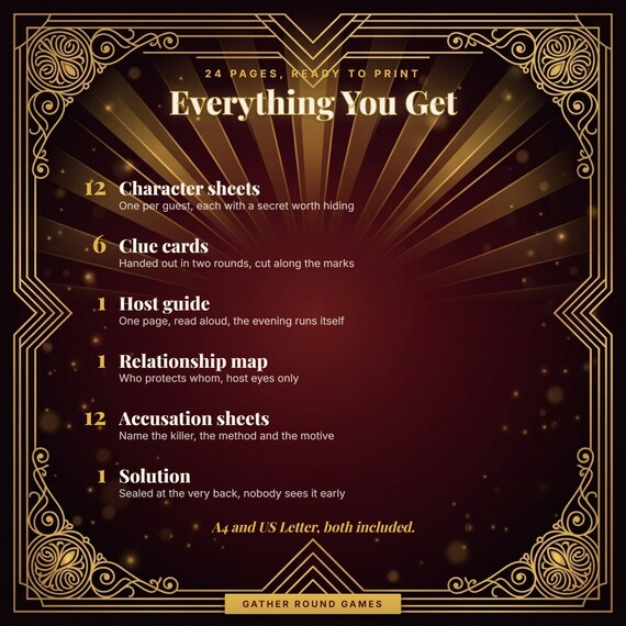 Masquerade Ball Murder Mystery Party Game