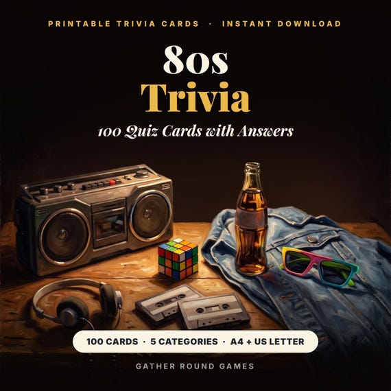 80s Trivia Cards