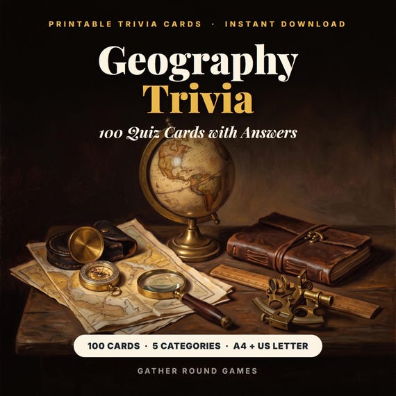 Printable Geography Trivia Cards