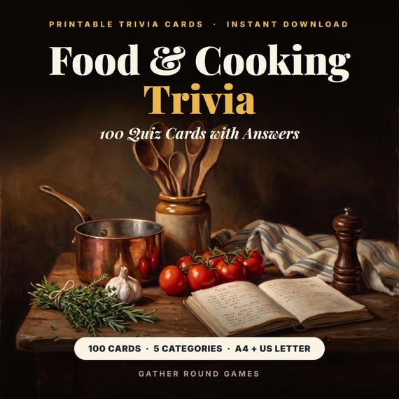 Food and Cooking Trivia Cards