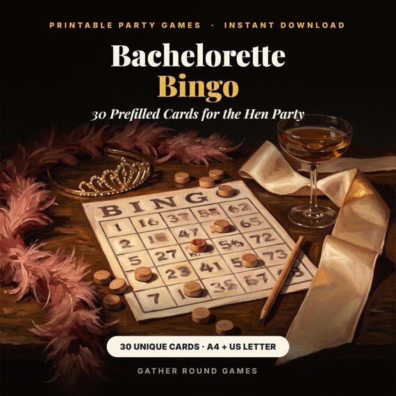 Bachelorette Bingo Game Cards