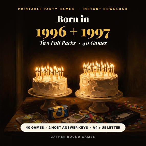 90s Birthday Party Games Bundle