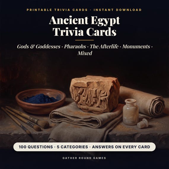 Ancient Egypt Trivia Cards Printable