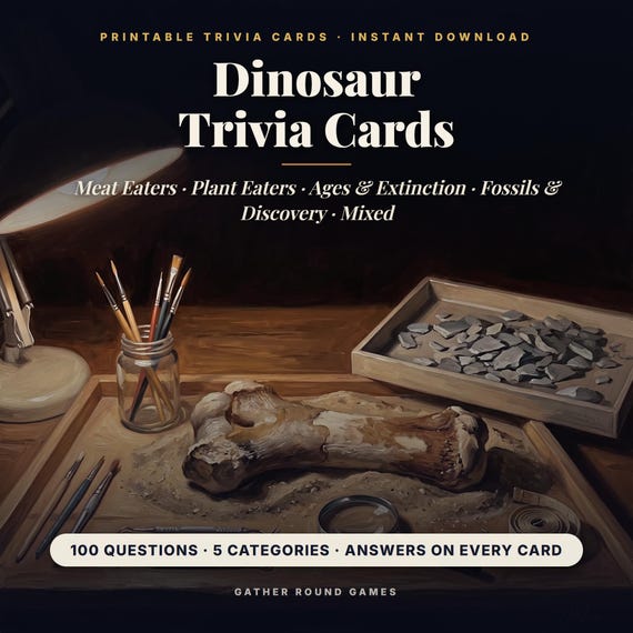 Dinosaur Trivia Cards Printable