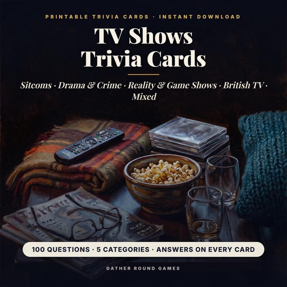 TV Show Trivia Cards Printable