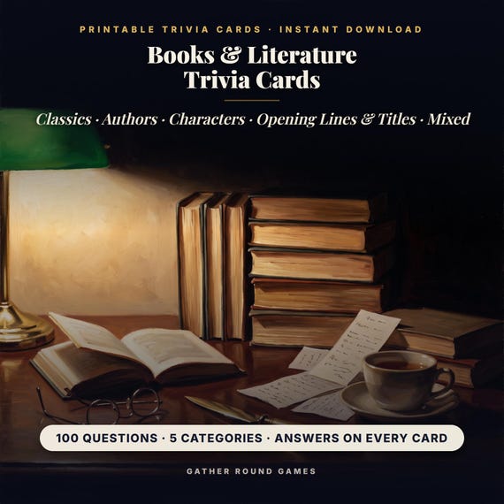 Book Trivia Cards Printable