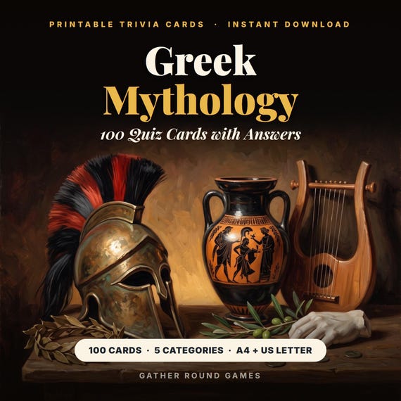 Greek Mythology Trivia Cards
