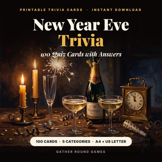 New Year Eve Trivia Cards