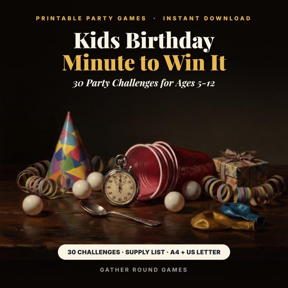 Kids Birthday Minute to Win It Games