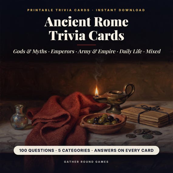 Ancient Rome Trivia Cards Printable
