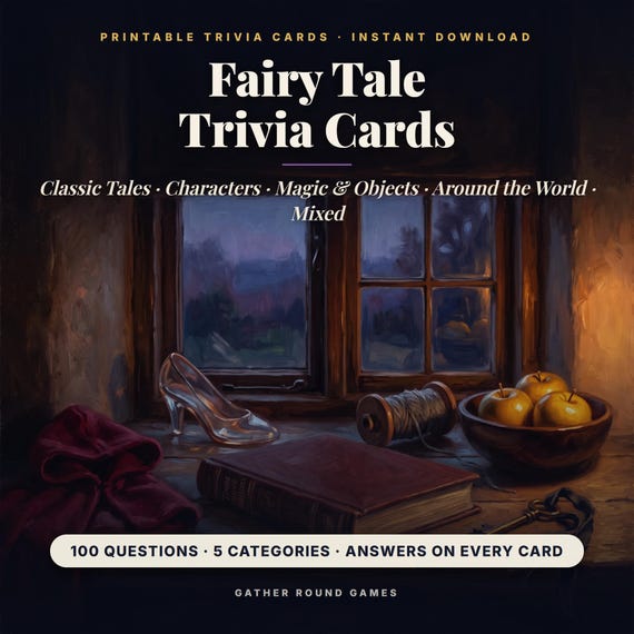 Fairy Tale Trivia Cards Printable