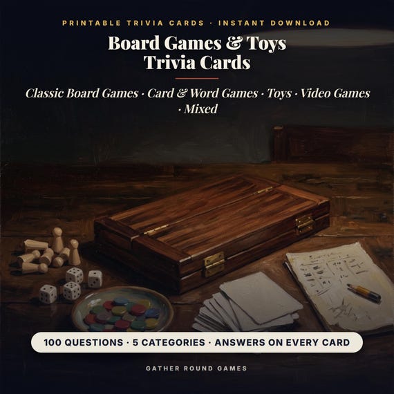 Board Game Trivia Cards Printable