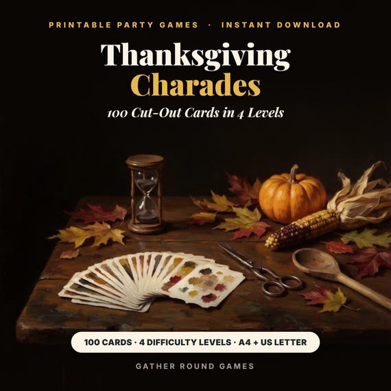 Thanksgiving Charades Game Printable