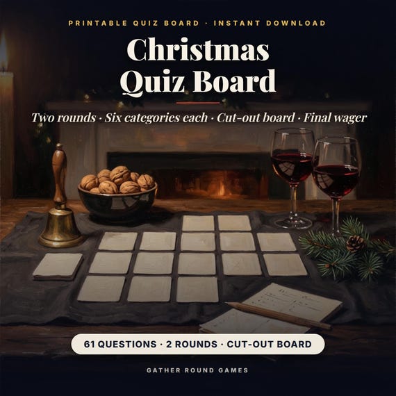 Christmas Quiz Board Game Printable